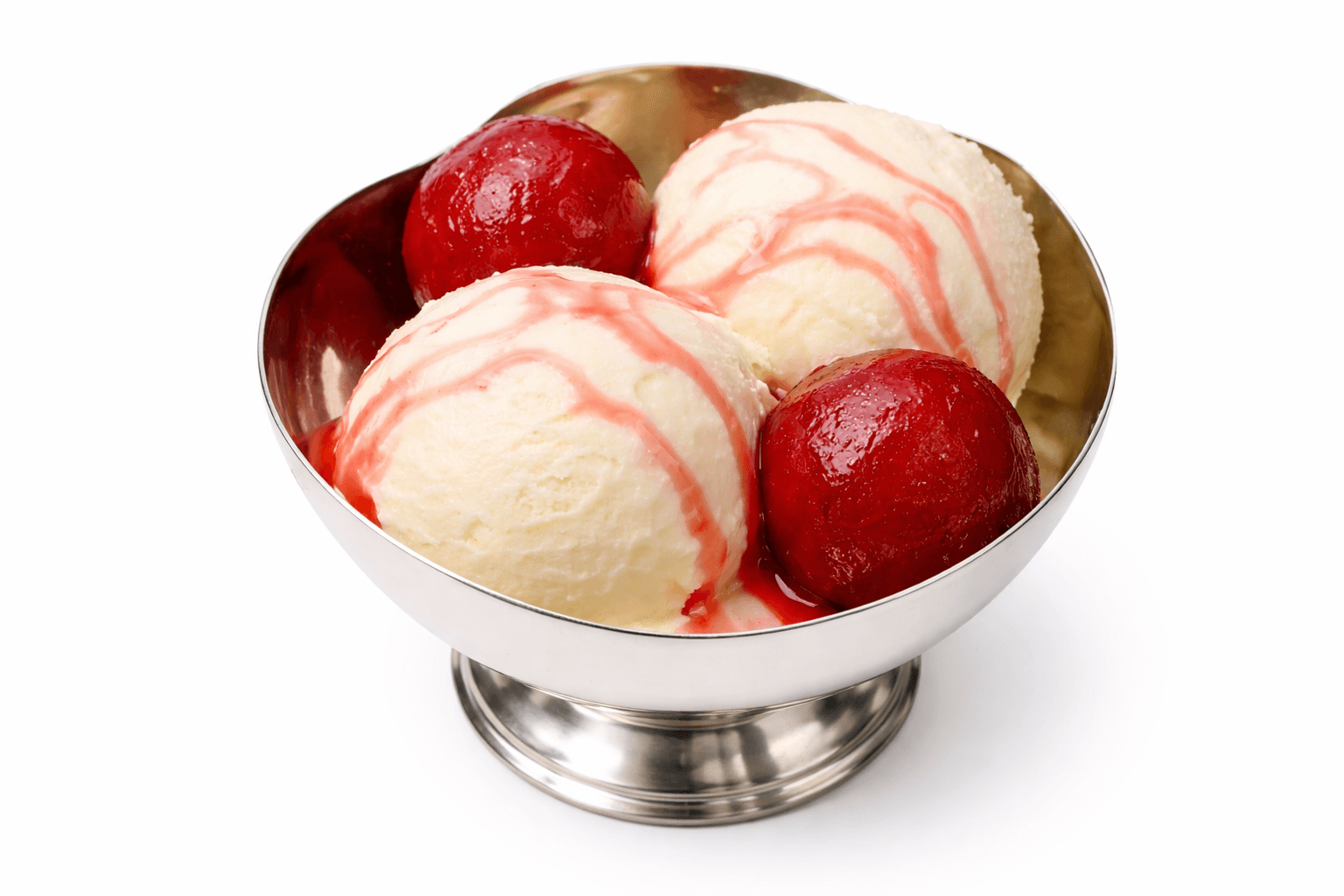 Ice cream and gulab jamun dessert